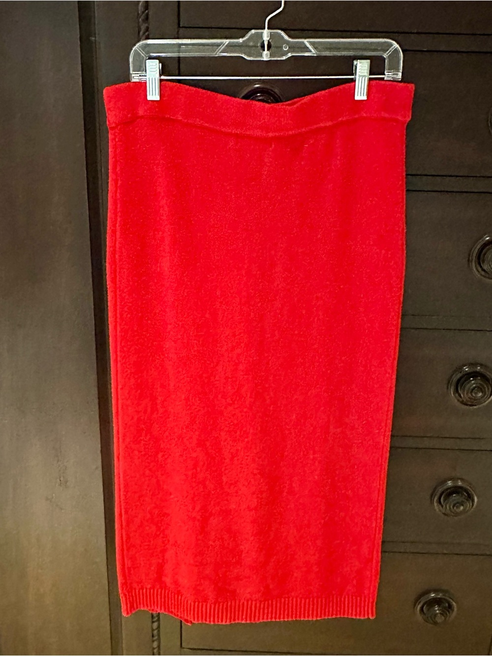 Calvin Klein Jeans Red Cable-Knit Pencil Skirt - Picture 2 of 4
